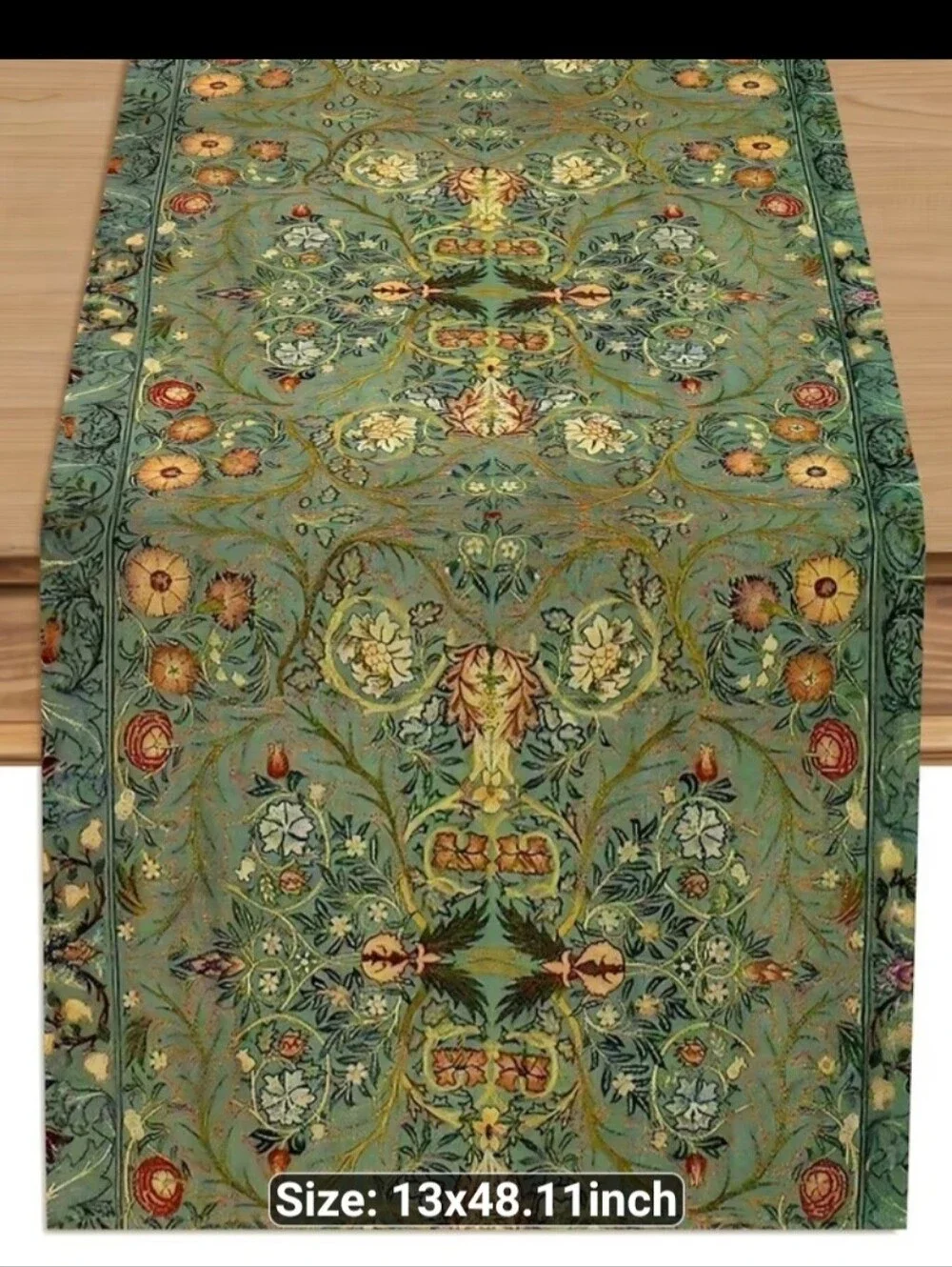 New Elegant Green Floral Table Runner -1489-349